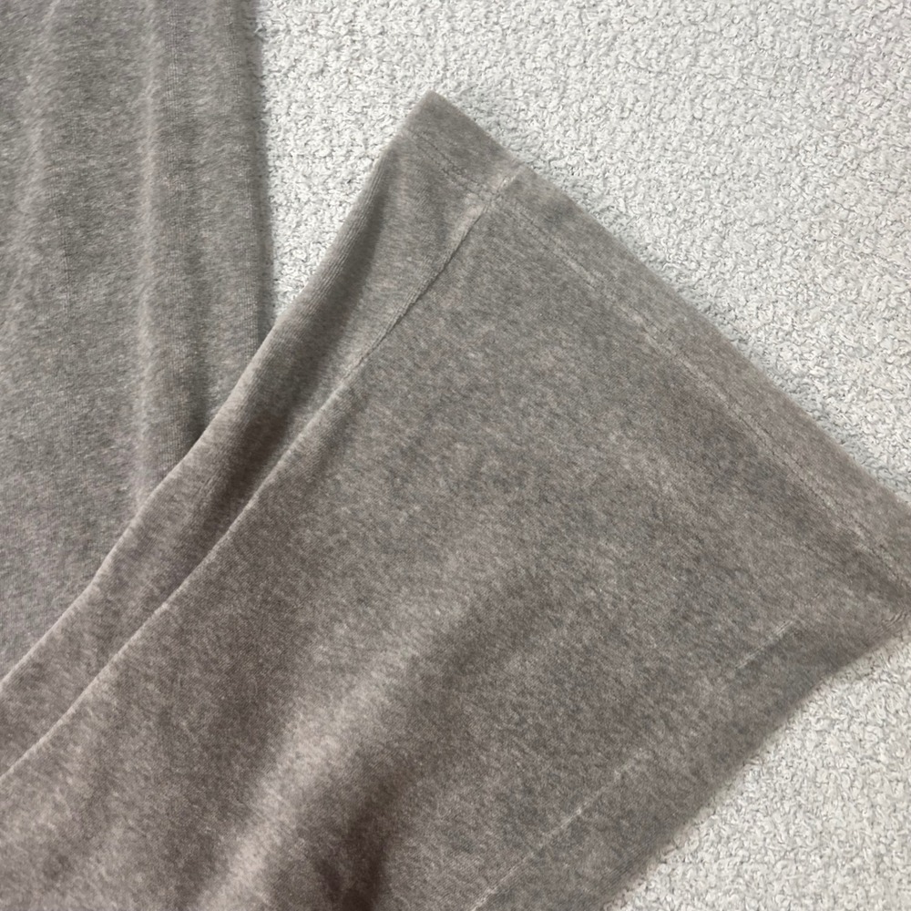 VS Pink Yoga Pants 2005 Velour XS Grey Y2K McBling Flare Foldover Loungewear - Picture 12 of 14